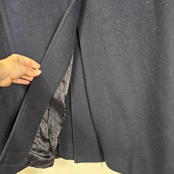 Allyn Saint George Italian Cashmere Blend Overcoat 42S Navy Quiet Luxury Formal - Picture 13 of 14